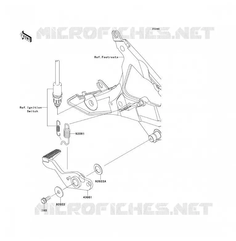 PEDALE DE FREIN Kawasaki MOTOS 650 2009 ER-6F ABS  EX650D9F