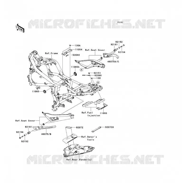 PIECE DE CADRE (COUVERTURE) Kawasaki MOTOS 650 2009 ER-6F ABS  EX650D9F