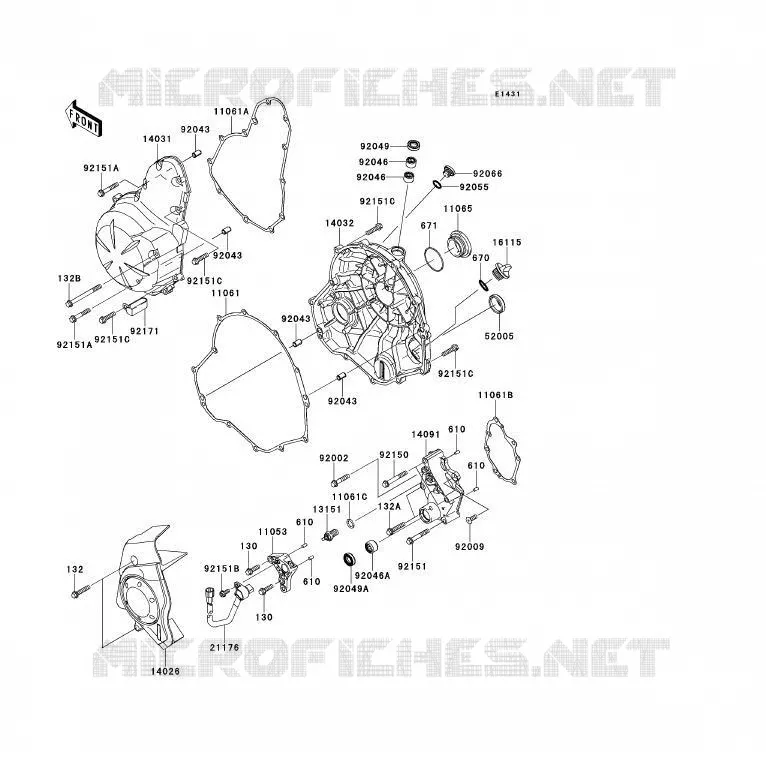 COUVERCLES MOTEUR Kawasaki MOTOS 650 2010 ER-6F ABS  EX650DAF