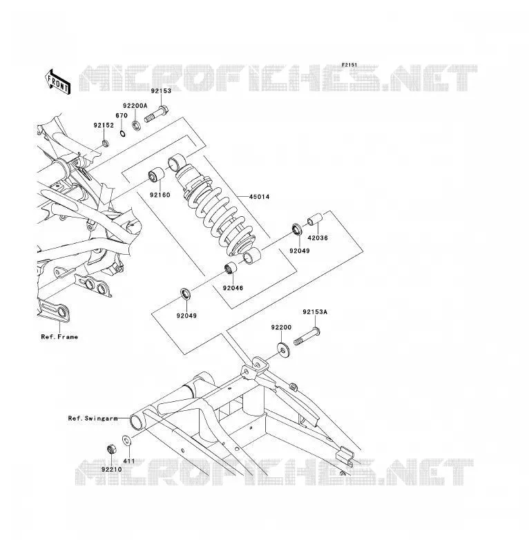 SUSPENSION/AMORTISSEUR Kawasaki MOTOS 650 2010 ER-6F ABS  EX650DAF