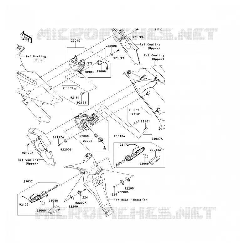 CLIGNOTANTS Kawasaki MOTOS 650 2010 ER-6F ABS  EX650DAF