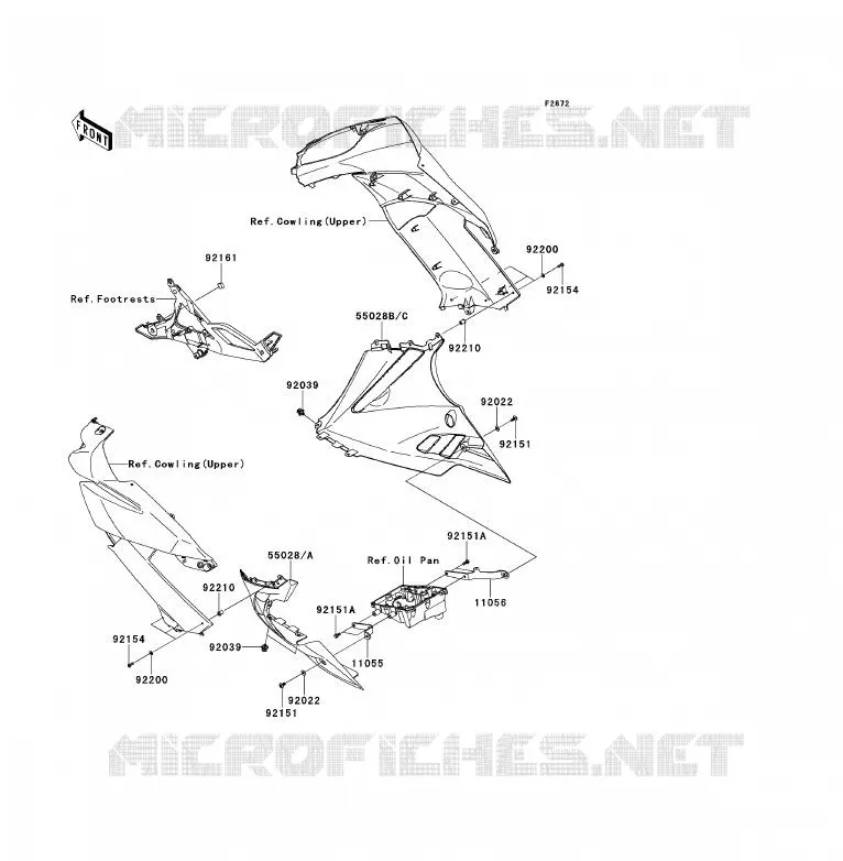 CARENAGE INFERIEUR Kawasaki MOTOS 650 2011 ER-6F ABS  EX650DBF