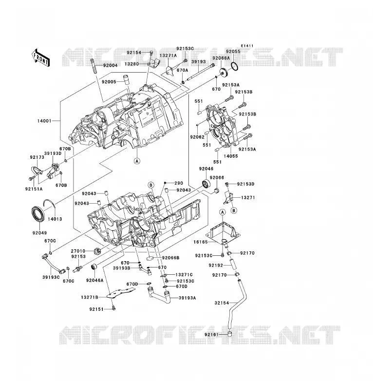CARTER MOTEUR(S) Kawasaki MOTOS 650 2011 ER-6F ABS  EX650DBF