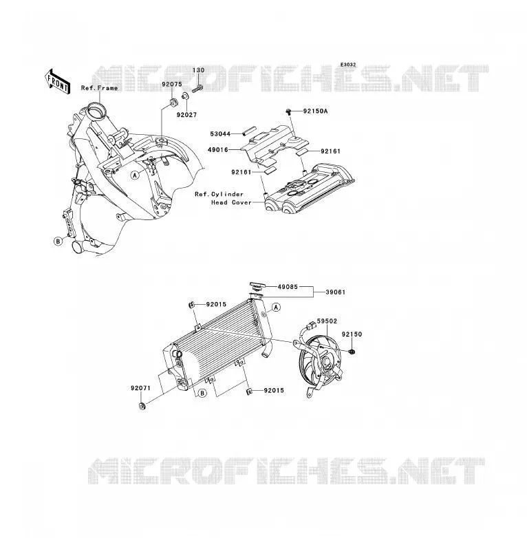 RADIATEUR Kawasaki MOTOS 650 2011 ER-6F ABS  EX650DBF