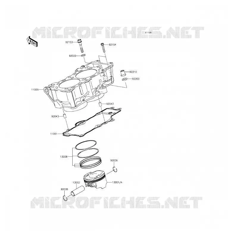 CYLINDRE/PISTON Kawasaki MOTOS 650 2012 ER-6F  EX650ECF