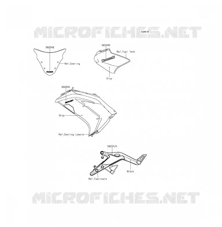 Decals(Gray)(EGF) Kawasaki MOTOS 650 2012 ER-6F  EX650ECF