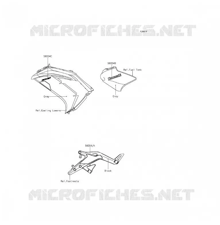 Decals(Gray)(EEF) Kawasaki MOTOS 650 2012 ER-6F  EX650ECF