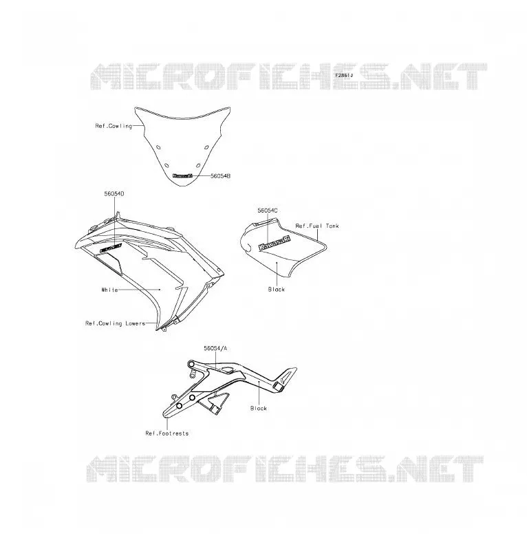 Decals(White)(EFF) Kawasaki MOTOS 650 2012 ER-6F  EX650ECF