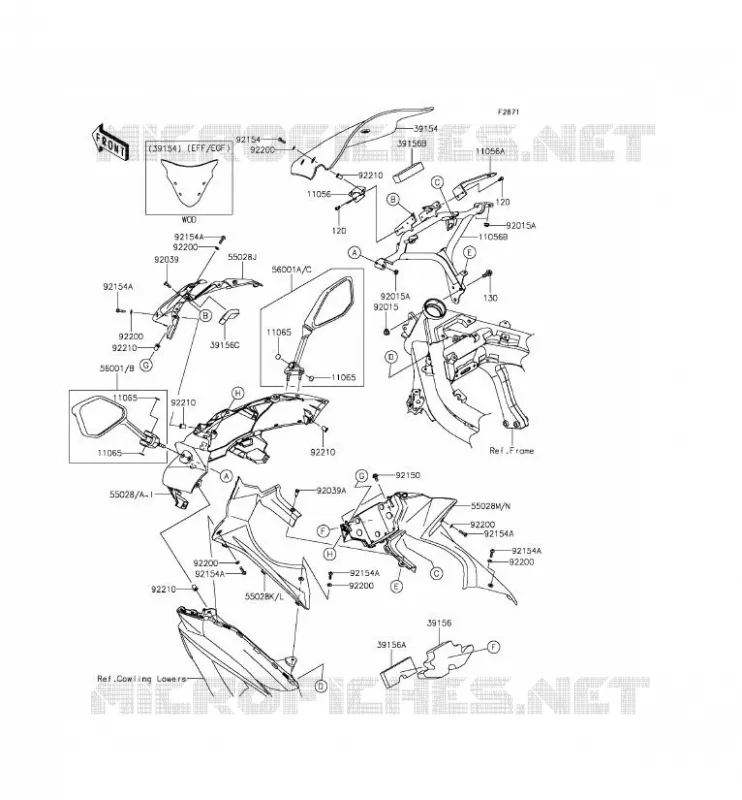 CARENAGE Kawasaki MOTOS 650 2012 ER-6F  EX650ECF