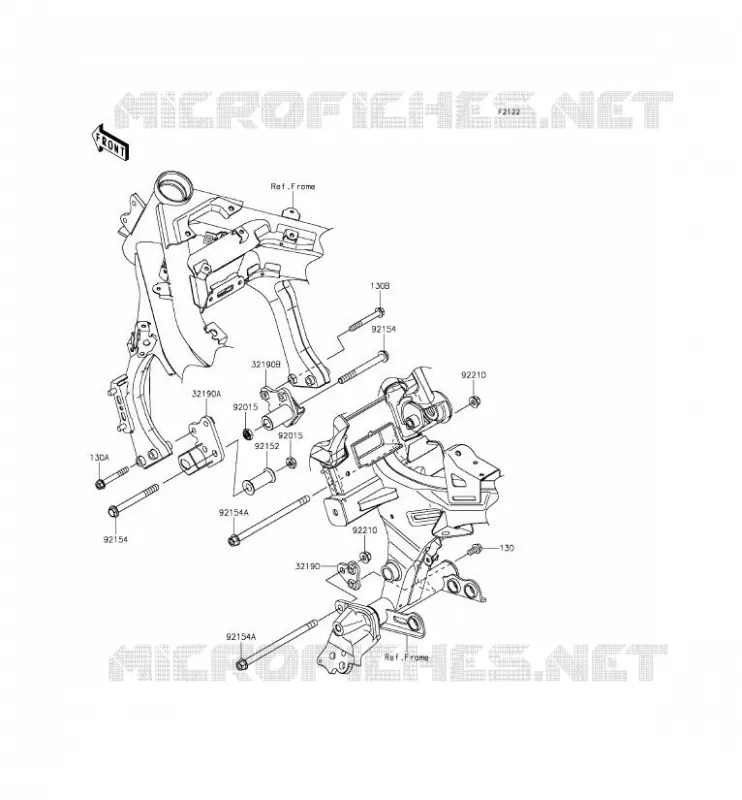 SUPPORT MOTEUR Kawasaki MOTOS 650 2012 ER-6F  EX650ECF