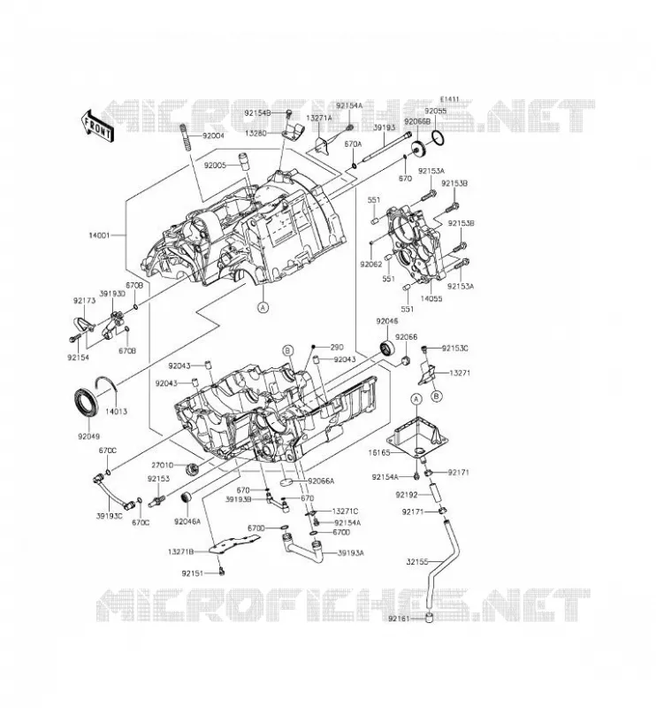 CARTER MOTEUR(S) Kawasaki MOTOS 650 2012 ER-6F  EX650ECF