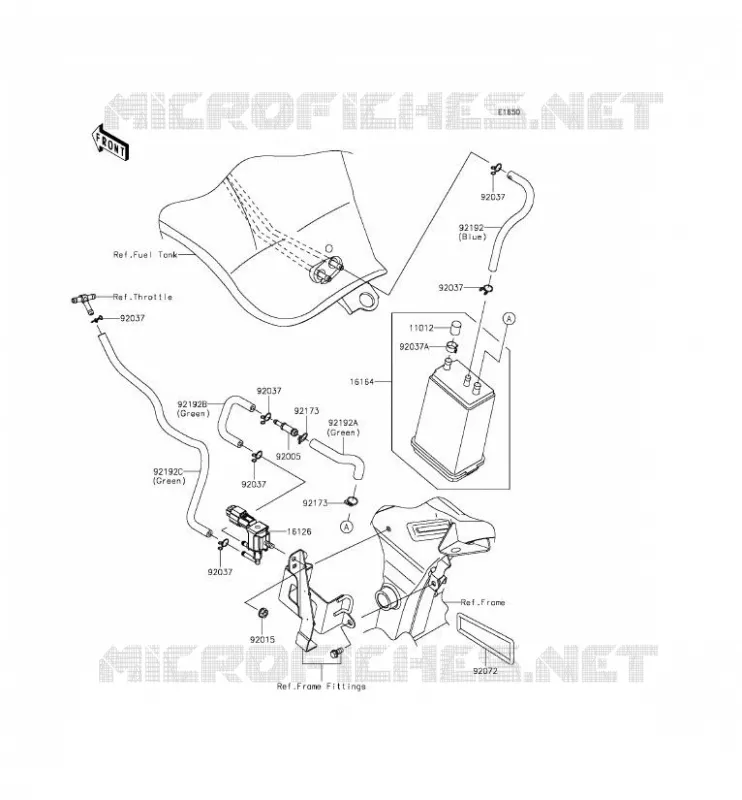 SYSTEME D'EVAPORATION CARBURANT(CA) Kawasaki MOTOS 650 2012 ER-6F  EX650ECF