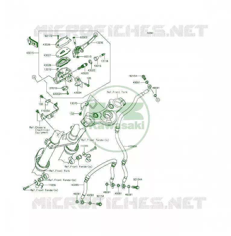 MAITRE CYLINDRE AV Kawasaki MOTOS 650 2013 ER-6F  EX650EDS