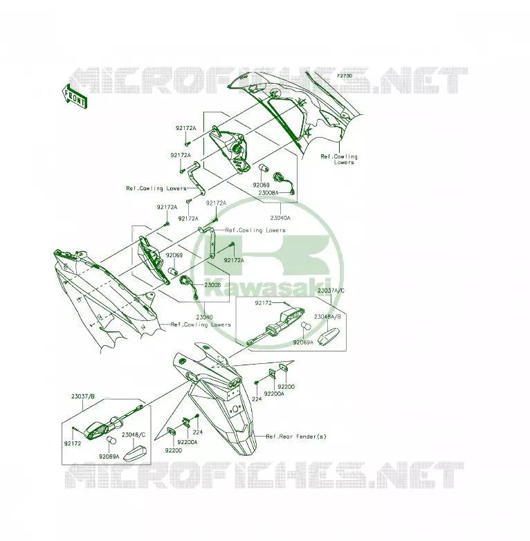 CLIGNOTANTS Kawasaki MOTOS 650 2013 ER-6F  EX650EDS