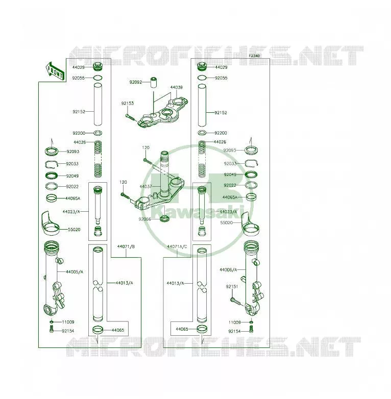 FOURCHE Kawasaki MOTOS 650 2013 ER-6F  EX650EDS