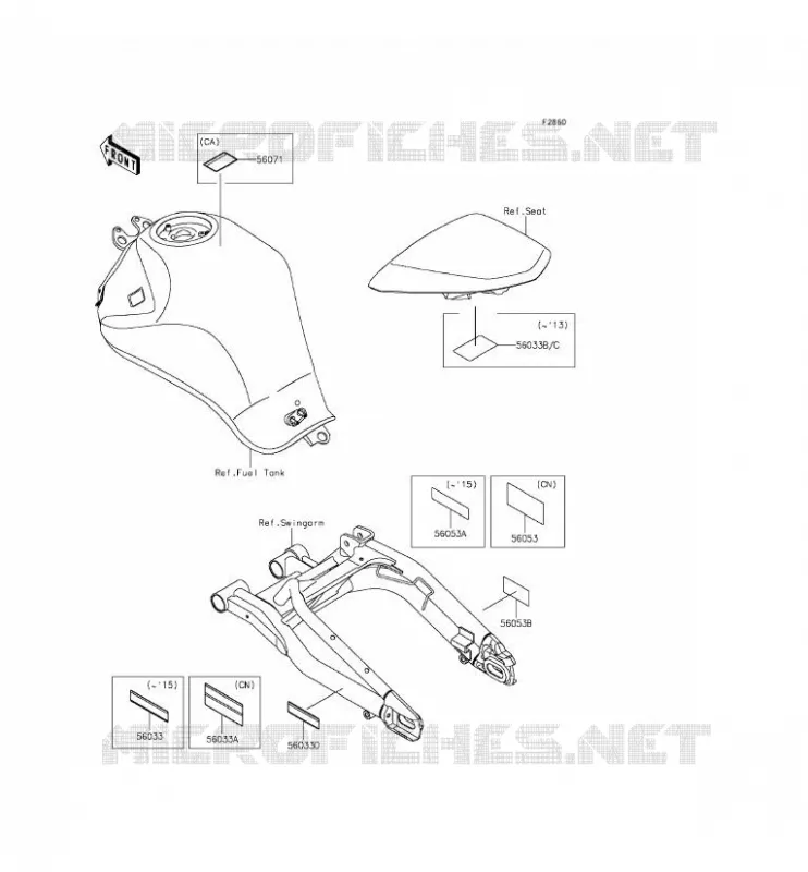 LABEL Kawasaki MOTOS 650 2013 ER-6F  EX650EDS