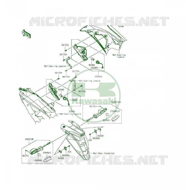 CLIGNOTANTS Kawasaki MOTOS 650 2014 ER-6F  EX650EEF