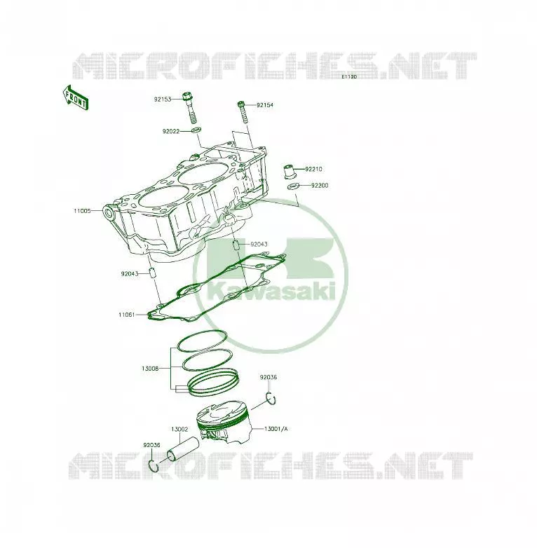 CYLINDRE/PISTON Kawasaki MOTOS 650 2014 ER-6F  EX650EEF