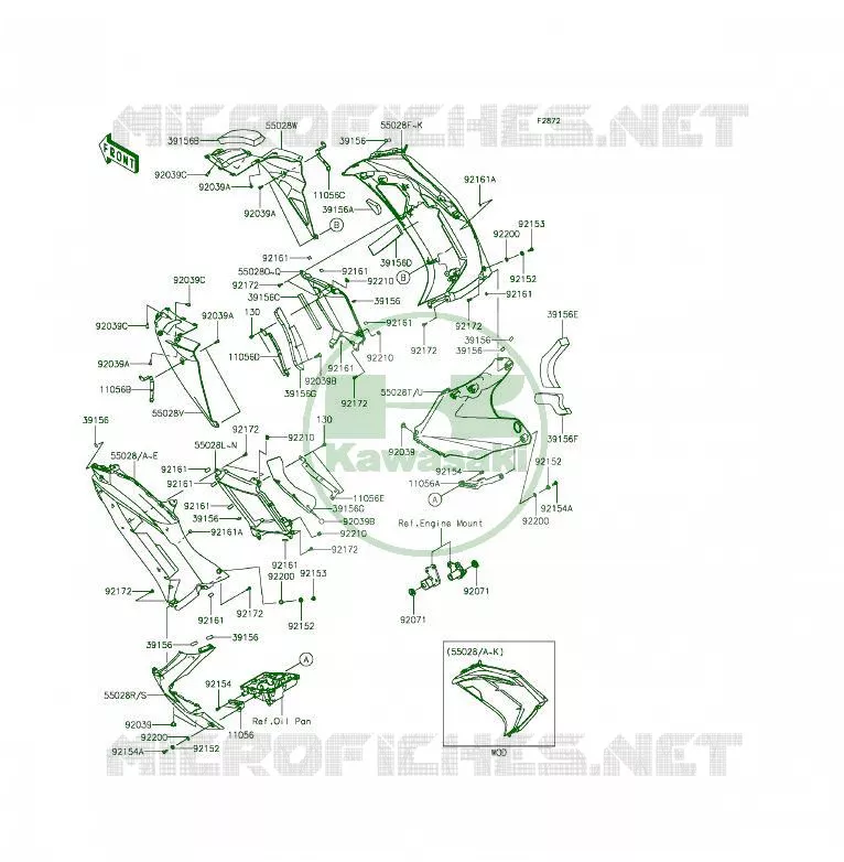 Cowling Lowers(2/2)(ECF-EEF) Kawasaki MOTOS 650 2014 ER-6F  EX650EEF
