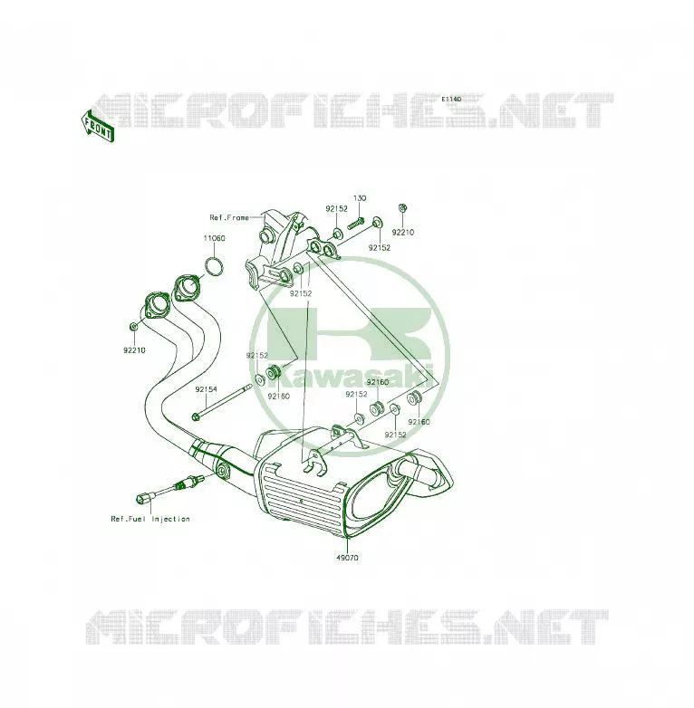 &Eacute;CHAPPEMENT Kawasaki MOTOS 650 2014 ER-6F  EX650EEF
