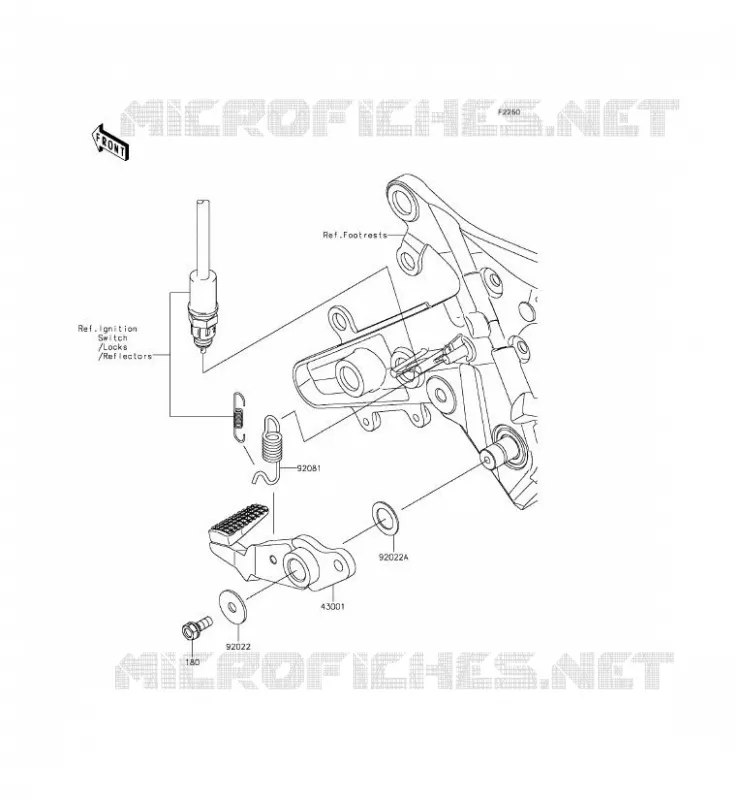 PEDALE DE FREIN/TORQUE LINK Kawasaki MOTOS 650 2014 ER-6F  EX650EEF