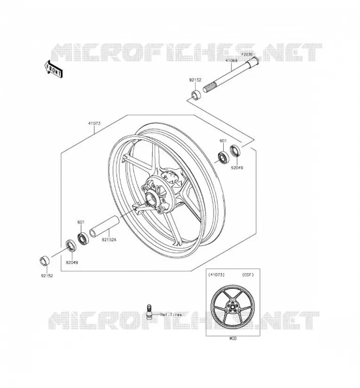 ROUE AVANT Kawasaki MOTOS 650 2014 ER-6F  EX650EEF