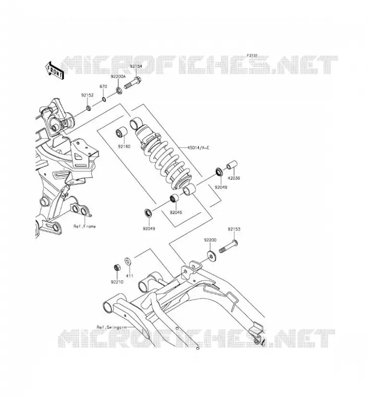SUSPENSION/AMORTISSEUR Kawasaki MOTOS 650 2014 ER-6F  EX650EEF