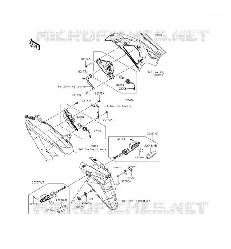 CLIGNOTANTS Kawasaki MOTOS 650 2014 ER-6F  EX650EEF