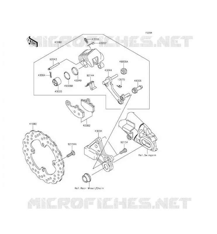 FREIN ARRIERE Kawasaki MOTOS 650 2014 ER-6F  EX650EEF