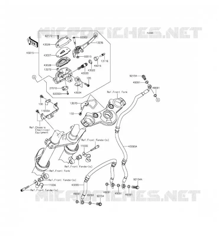 MAITRE CYLINDRE AV Kawasaki MOTOS 650 2014 ER-6F  EX650EEF