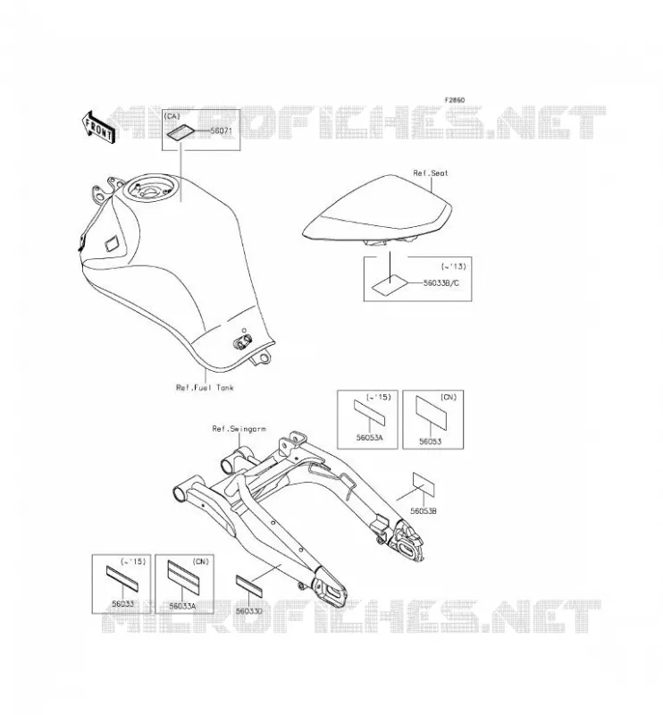 LABEL Kawasaki MOTOS 650 2015 ER-6F  EX650EFF