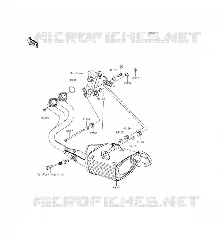 &Eacute;CHAPPEMENT Kawasaki MOTOS 650 2013 ER-6F ABS  EX650FDS