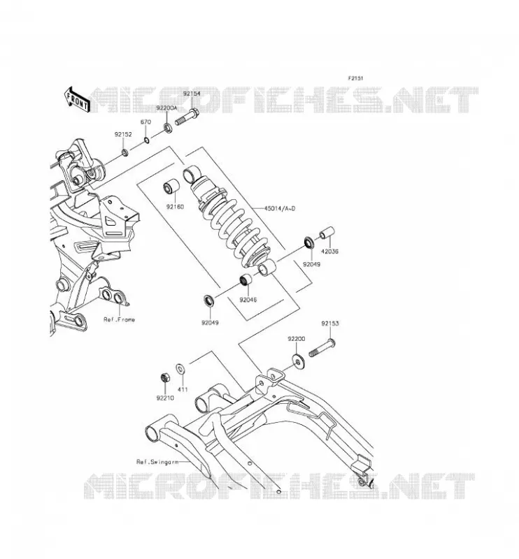 SUSPENSION/AMORTISSEUR Kawasaki MOTOS 650 2013 ER-6F ABS  EX650FDS