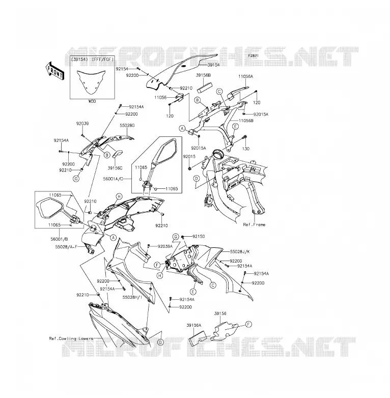 CARENAGE Kawasaki MOTOS 650 2013 ER-6F ABS  EX650FDS