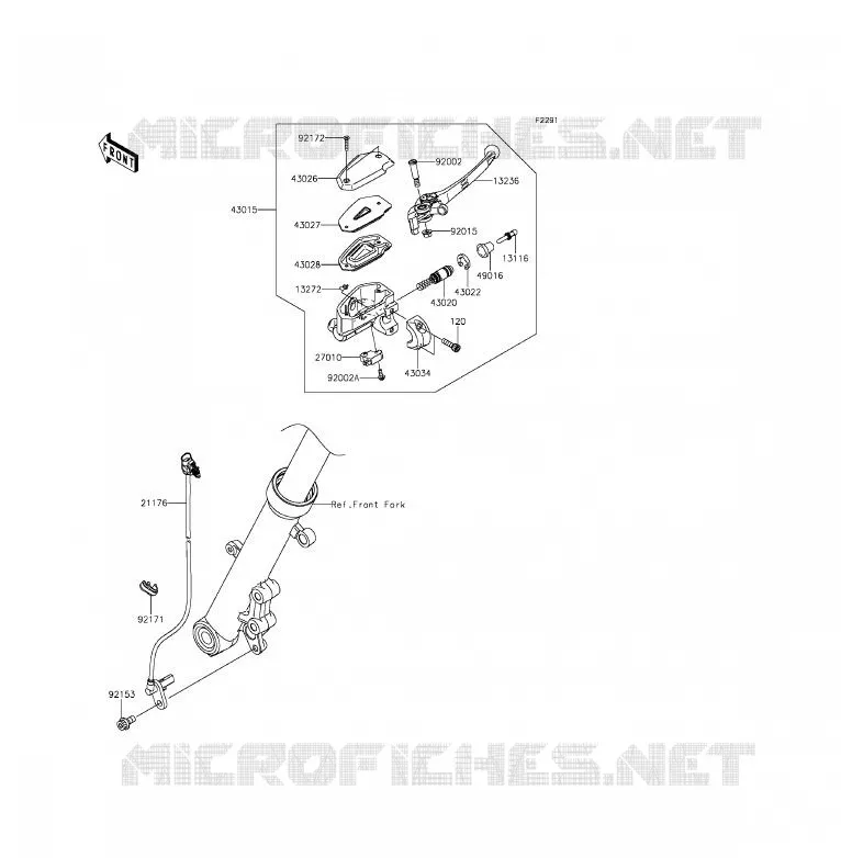 MAITRE CYLINDRE AV Kawasaki MOTOS 650 2013 ER-6F ABS  EX650FDS