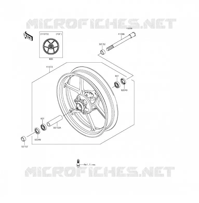 ROUE AVANT Kawasaki MOTOS 650 2013 ER-6F ABS  EX650FDS