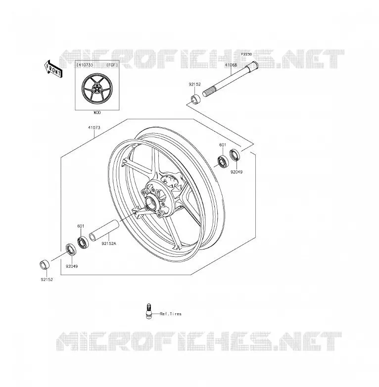 ROUE AVANT Kawasaki MOTOS 650 2013 ER-6F ABS  EX650FDS