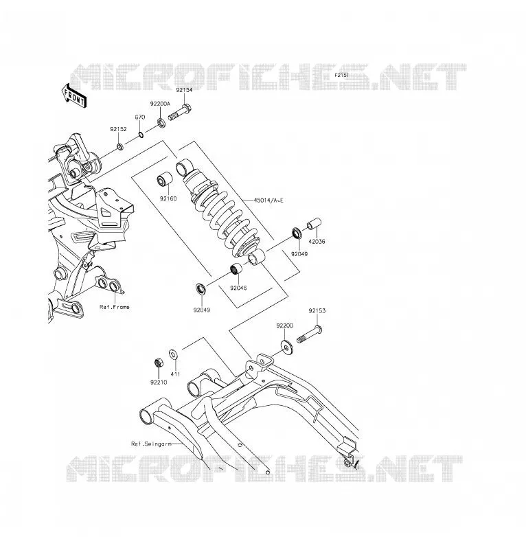 SUSPENSION/AMORTISSEUR Kawasaki MOTOS 650 2013 ER-6F ABS  EX650FDS