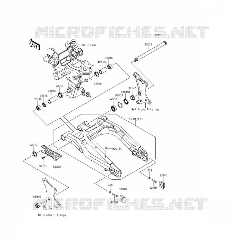 BRAS OSCILLANT Kawasaki MOTOS 650 2014 ER-6F ABS  EX650FEF