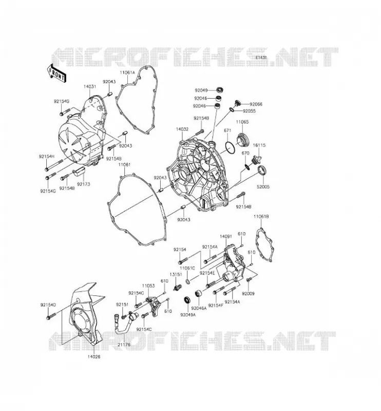 COUVERCLES MOTEUR Kawasaki MOTOS 650 2014 ER-6F ABS  EX650FEF
