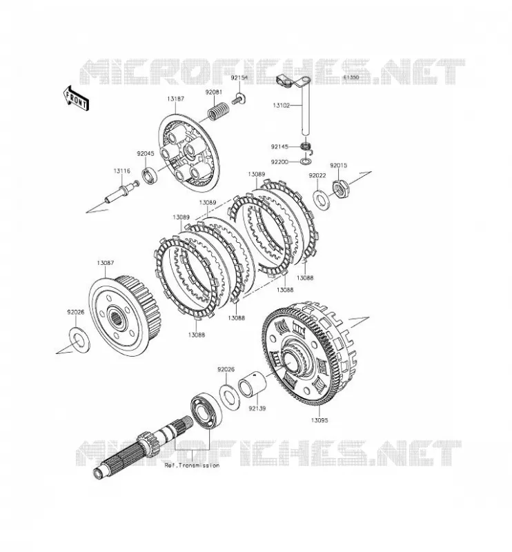 EMBRAYAGE Kawasaki MOTOS 650 2014 ER-6F ABS  EX650FEF