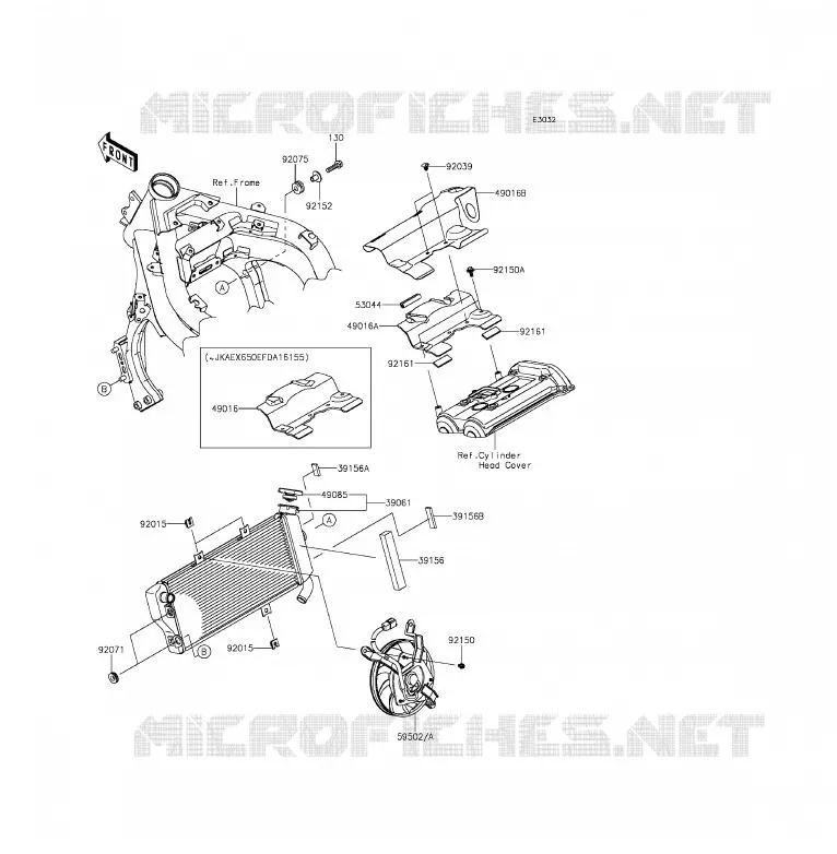 RADIATEUR Kawasaki MOTOS 650 2014 ER-6F ABS  EX650FEF