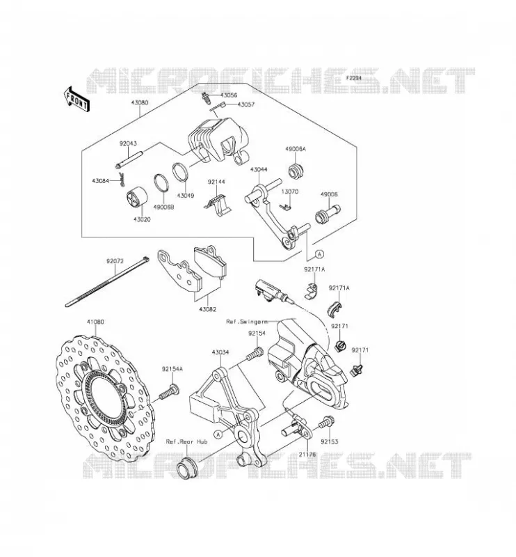 FREIN ARRIERE Kawasaki MOTOS 650 2015 ER-6F ABS  EX650FFF