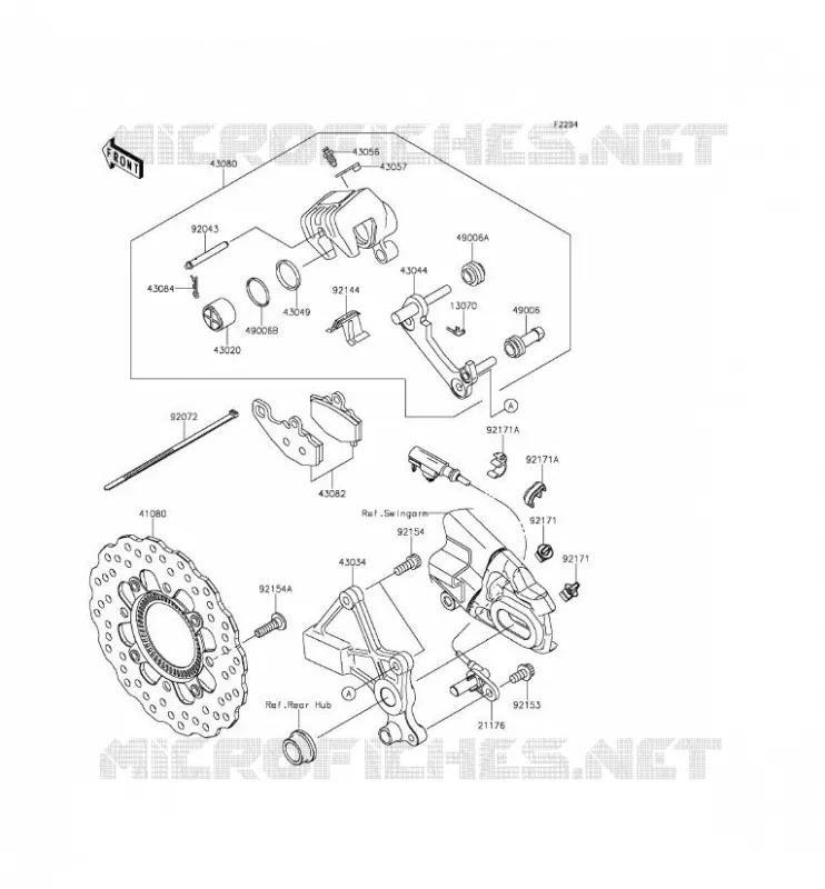 FREIN ARRIERE Kawasaki MOTOS 650 2015 ER-6F ABS  EX650FFF