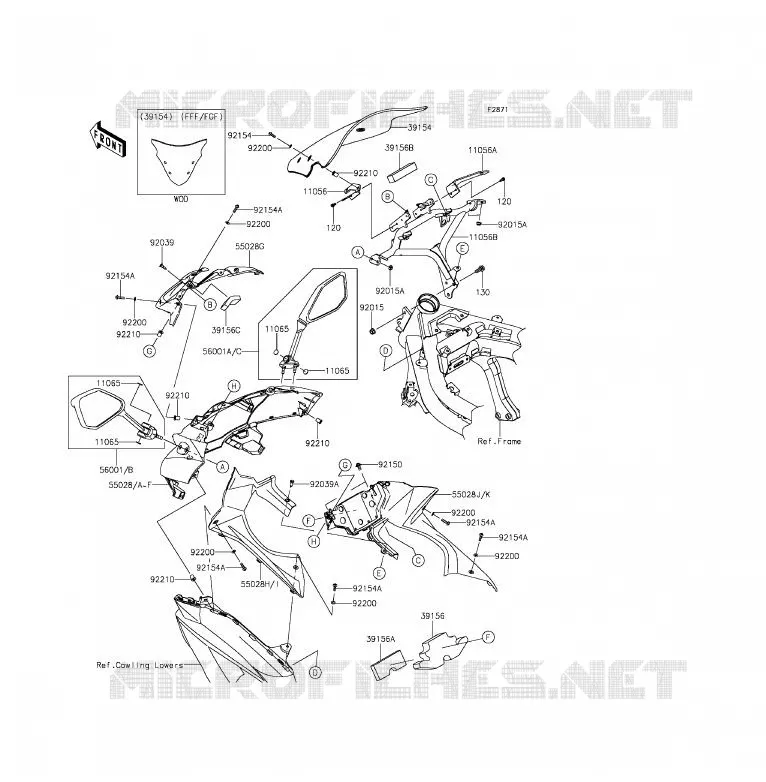 CARENAGE Kawasaki MOTOS 650 2015 ER-6F ABS  EX650FFF