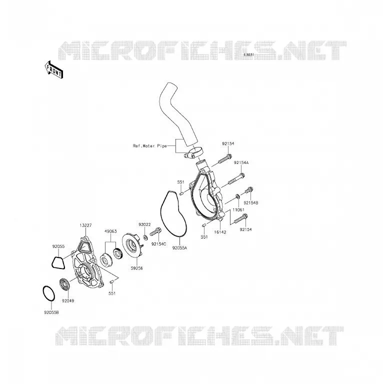 POMPE &Agrave; EAU Kawasaki MOTOS 650 2015 ER-6F ABS  EX650FFF