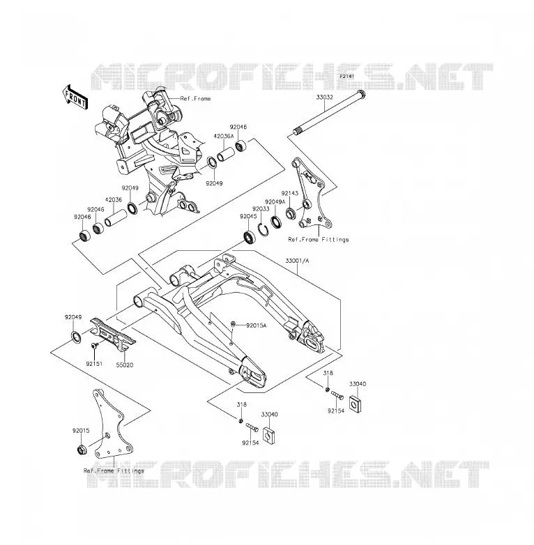 BRAS OSCILLANT Kawasaki MOTOS 650 2015 ER-6F ABS  EX650FFF
