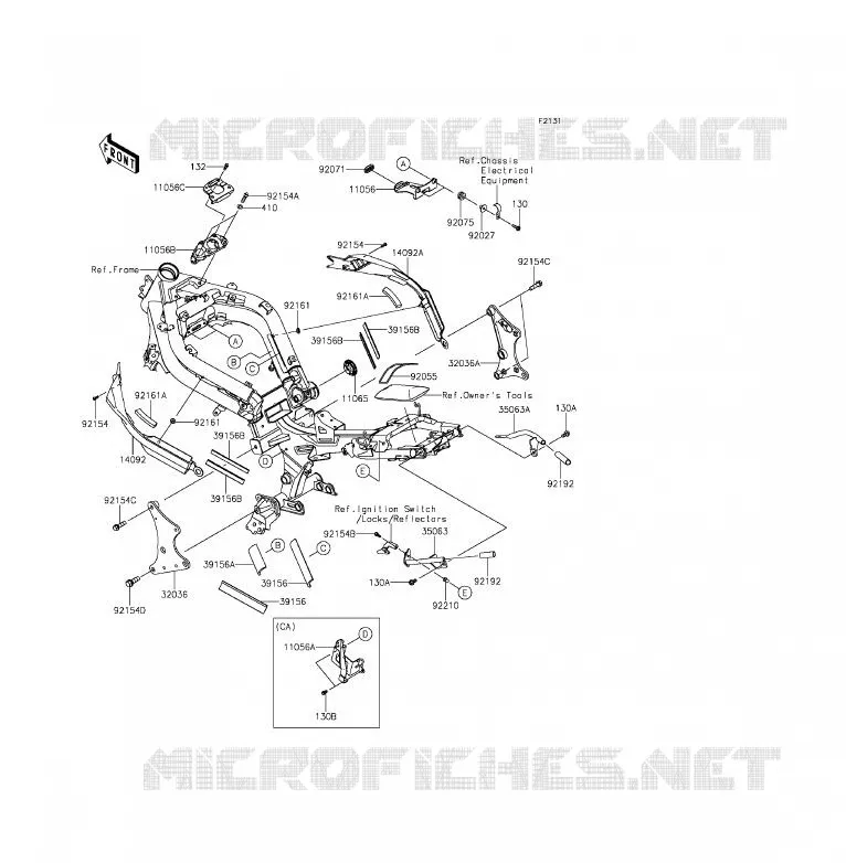 PIECE DE CADRE (COUVERTURE) Kawasaki MOTOS 650 2015 ER-6F ABS  EX650FFF