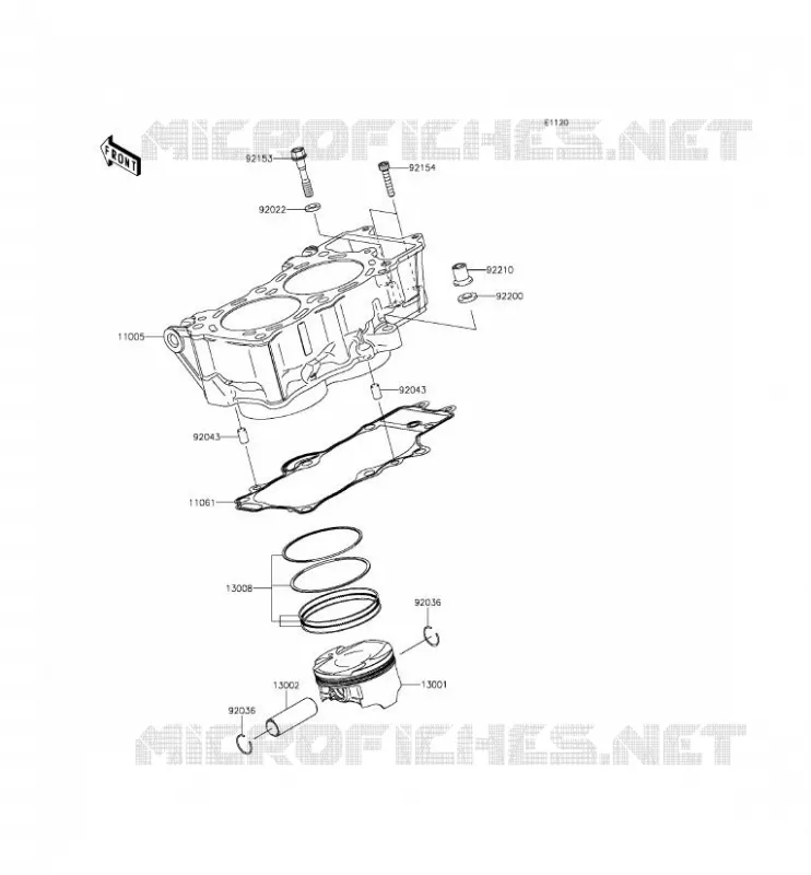CYLINDRE/PISTON Kawasaki MOTOS 650 2015 ER-6F ABS  EX650FFF