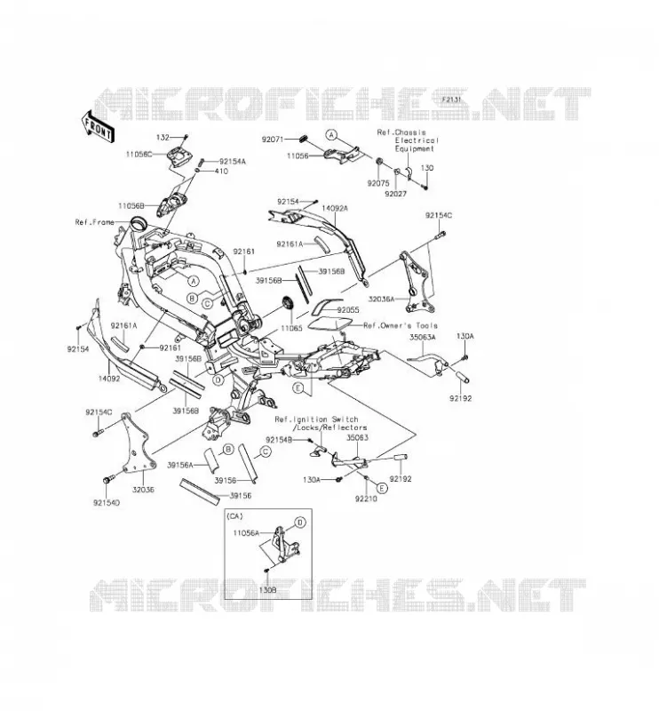 PIECE DE CADRE (COUVERTURE) Kawasaki MOTOS 650 2015 ER-6F ABS  EX650FFF